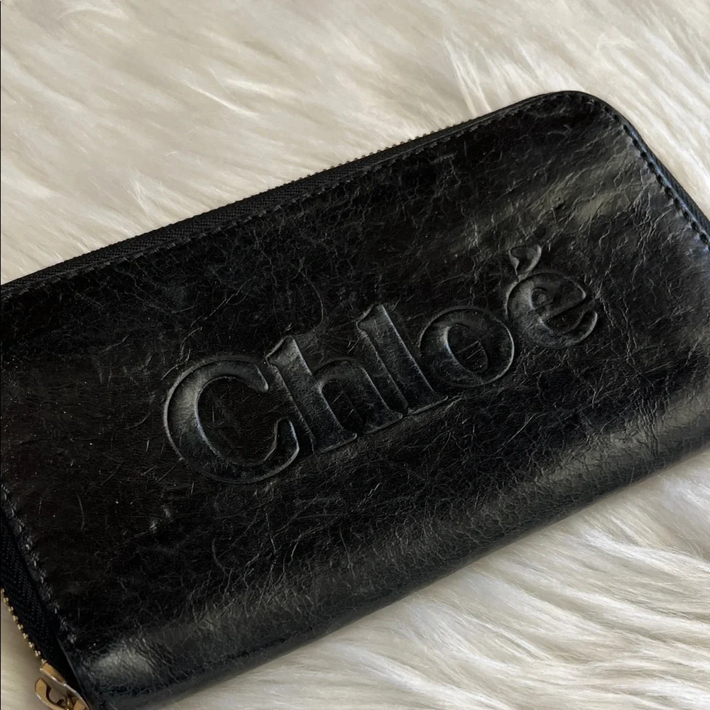 Chic Chloe Black Leather Long Wallet - Picture 2 of 14